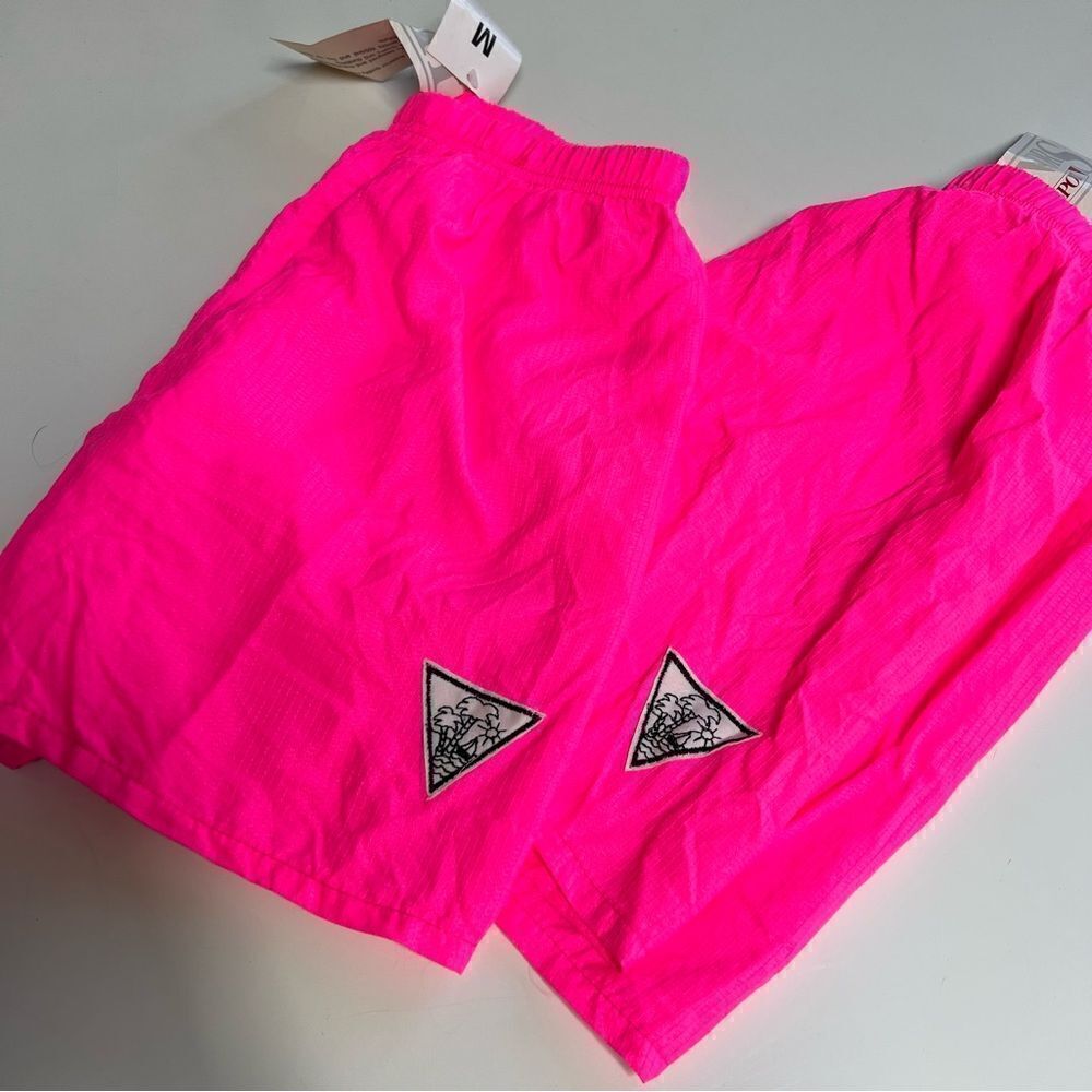 KILLER NWT Vintage Deadstock Neon Pink 80s / 90s Sporty High Waist Beach Shorts